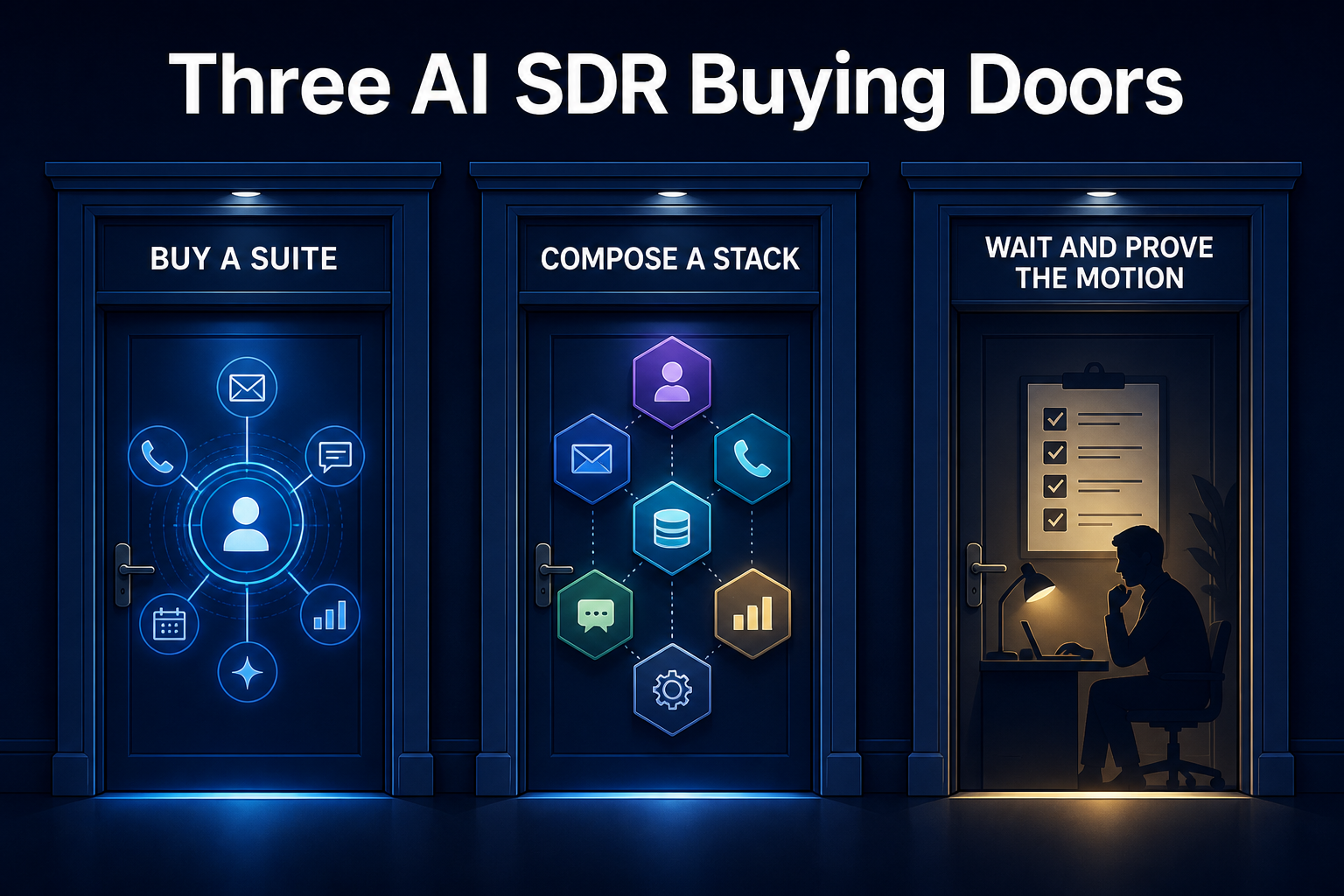 Three AI SDR buying paths: suite, composed stack or waiting to prove the sales motion.